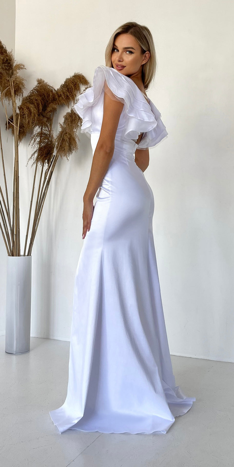 Purple Satin Maxi Dress UK | Open Back Dress