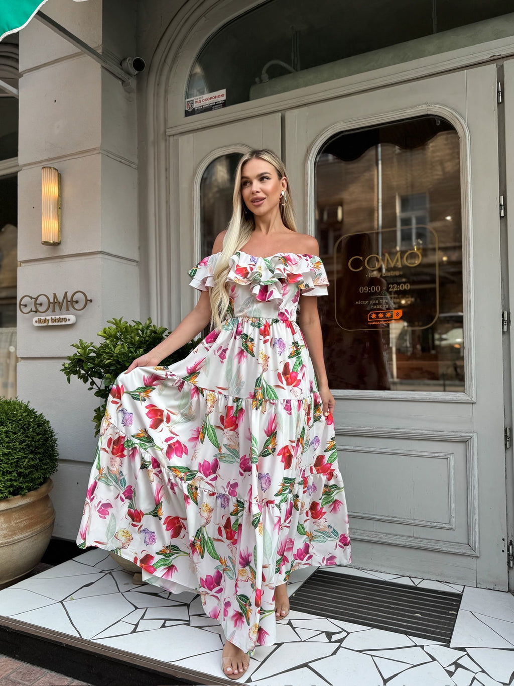 wedding guest floral maxi dress