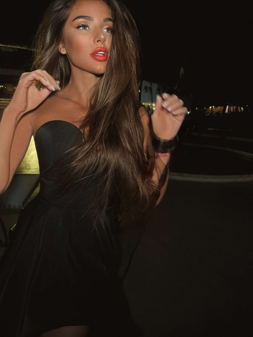 Black off shoulder corset dress with circle skirt — GLOWSYOU occasion wear